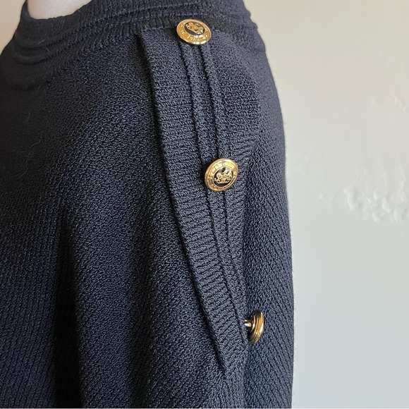 St. John Collection Marie Grey Tunic Sweater Santana Knit Black Large MSRP $390 - Picture 5 of 8